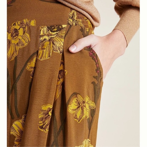 Anthropologie Maeve Terrace Floral Wide Leg Pants Size 4 - Picture 8 of 15